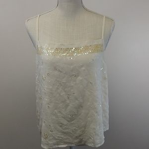 Vintage Laura Ashley 100% Silk and Sequin Top